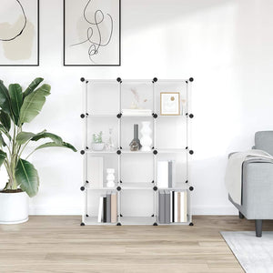 vidaXL 12-Cube Storage Organiser Transparent PP