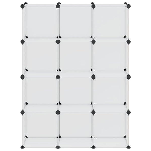 vidaXL 12-Cube Storage Organiser Transparent PP
