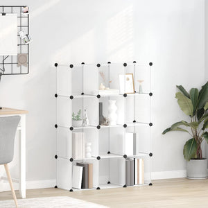 vidaXL 12-Cube Storage Organiser Transparent PP