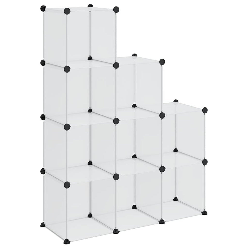 vidaXL Modular Storage System with 9 Cubes Transparent PP