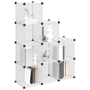vidaXL Modular Storage System with 9 Cubes Transparent PP