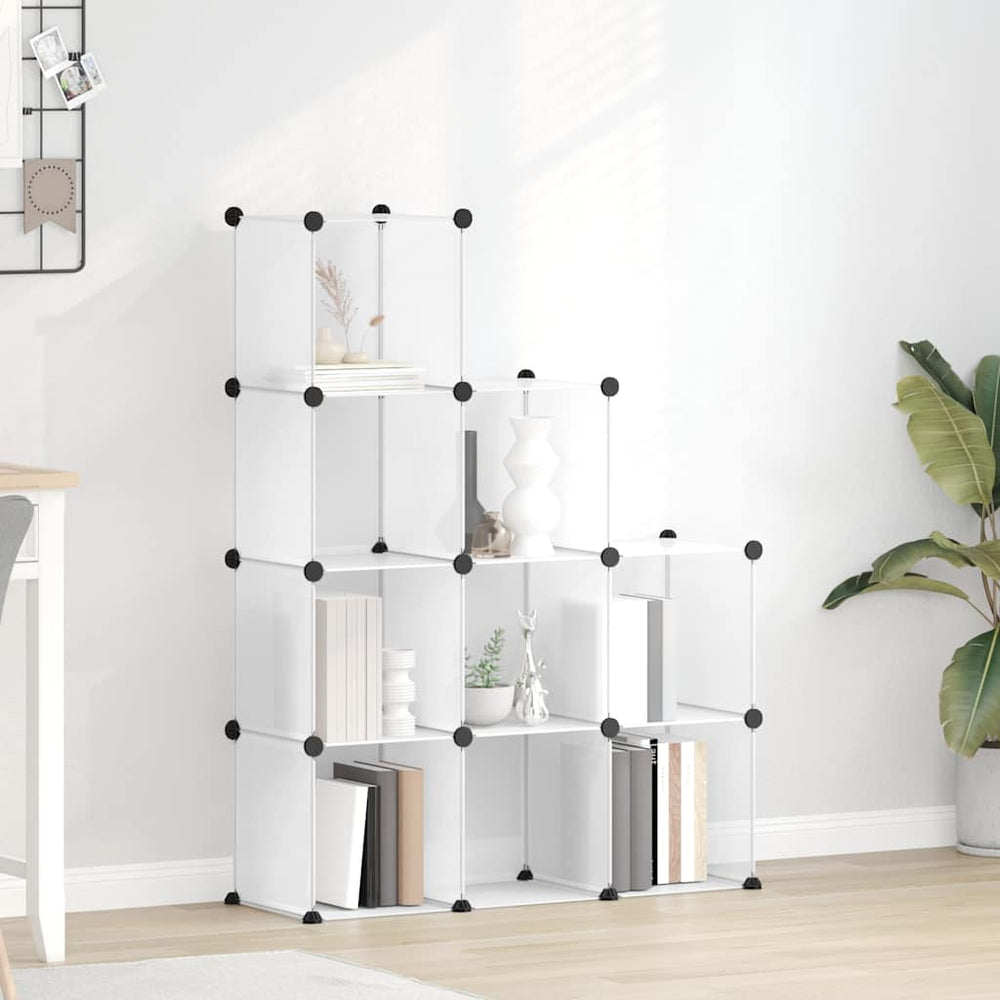 vidaXL Modular Storage System with 9 Cubes Transparent PP