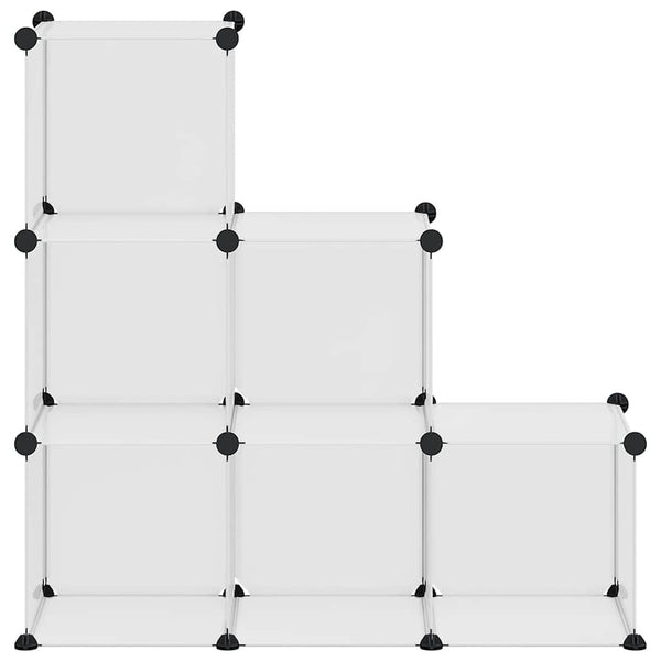 vidaXL Modular Shelf with 6 Cubes Transparent PP