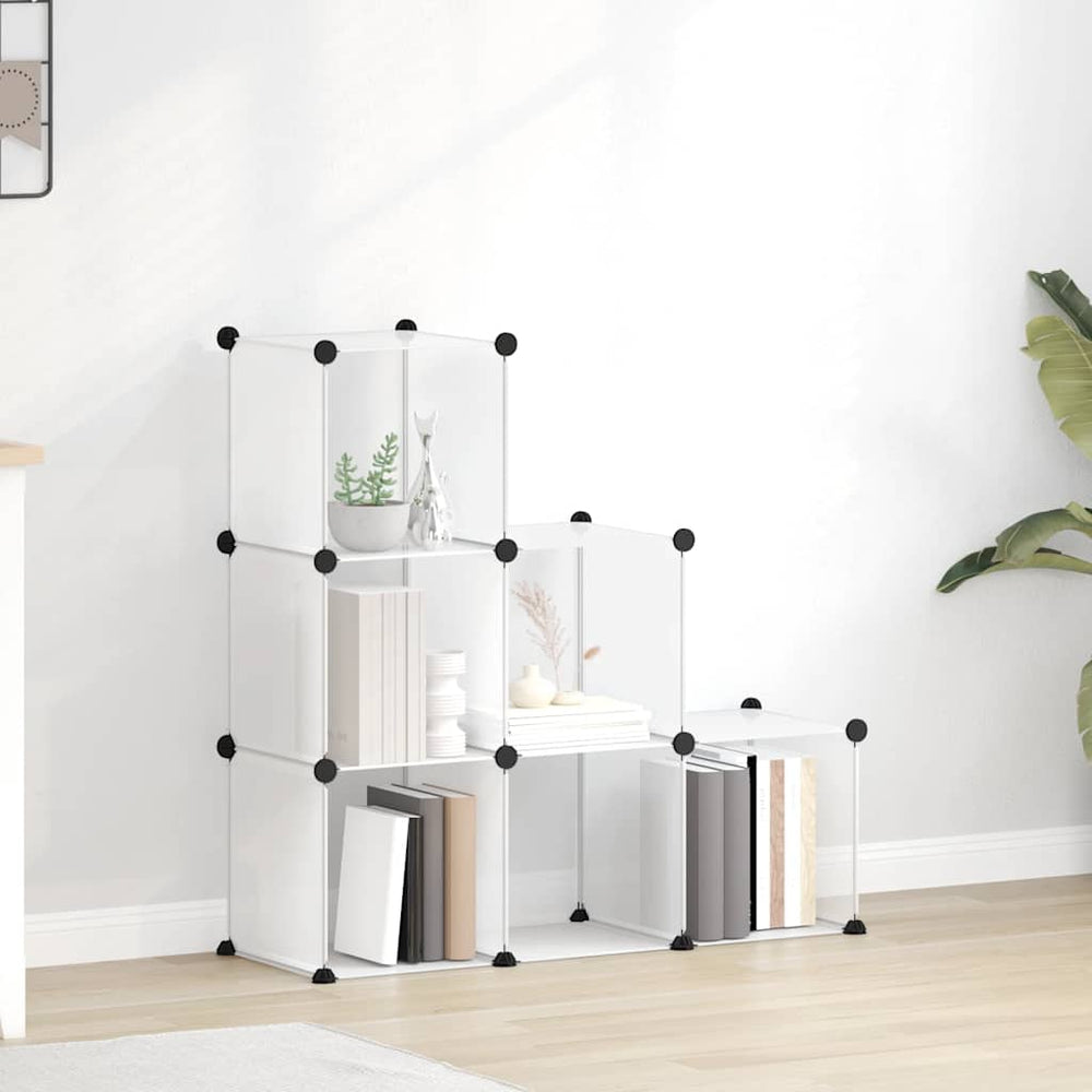 vidaXL Modular Shelf with 6 Cubes Transparent PP