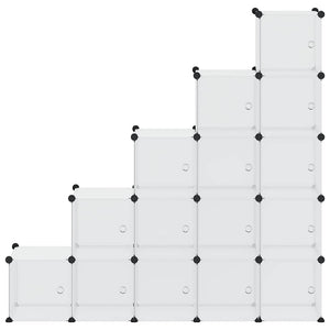 vidaXL 15-Cube Storage Organizer with Doors Transparent PP