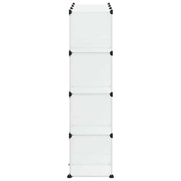 vidaXL 12-Cube Storage Organiser with Doors Transparent PP