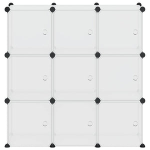 vidaXL 9-Cube Storage Organizer with Doors Transparent PP