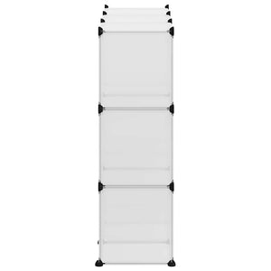 vidaXL 9-Cube Storage Organizer with Doors Transparent PP