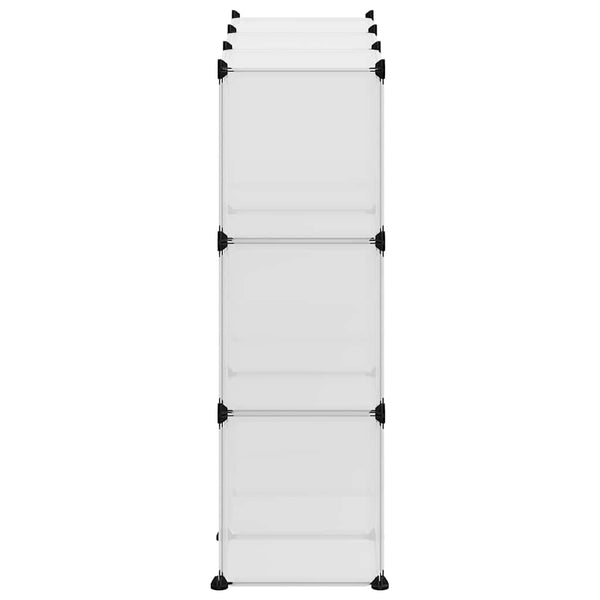 vidaXL 9-Cube Storage Organizer with Doors Transparent PP