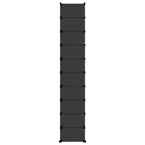 vidaXL Shoe Rack Black 44x32x174 cm PP