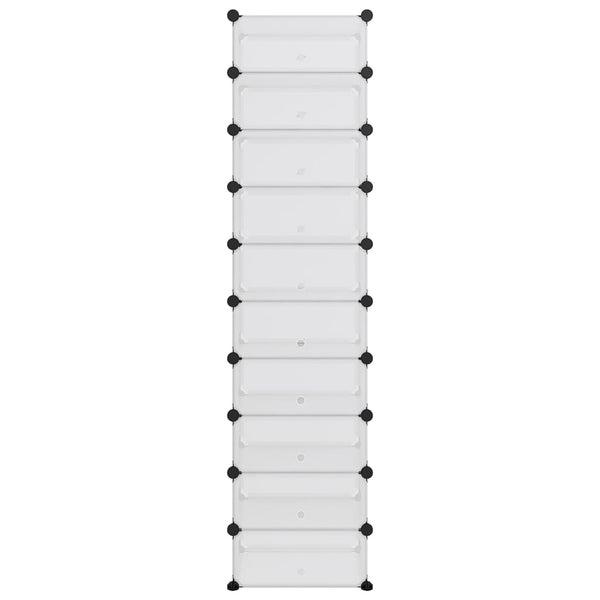 vidaXL Shoe Rack Transparent 44x32x174 cm PP