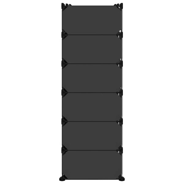 vidaXL Shoe Rack Black 94.5x36.5x106 cm PP