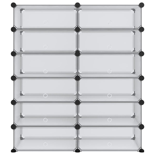 vidaXL Shoe Rack Transparent 94.5x36.5x106 cm PP