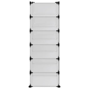 vidaXL Shoe Rack Transparent 94.5x36.5x106 cm PP