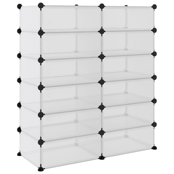 vidaXL Shoe Rack Transparent 94.5x36.5x106 cm PP