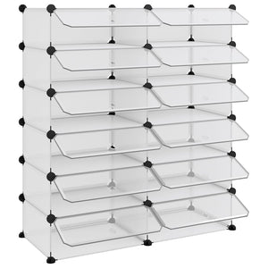 vidaXL Shoe Rack Transparent 94.5x36.5x106 cm PP