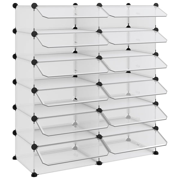 vidaXL Shoe Rack Transparent 94.5x36.5x106 cm PP