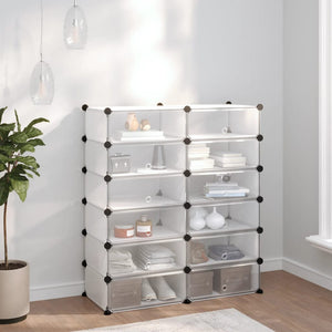 vidaXL Shoe Rack Transparent 94.5x36.5x106 cm PP