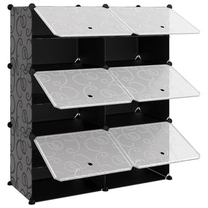 vidaXL Shoe Rack Black 84.5x31x93.5 cm PP