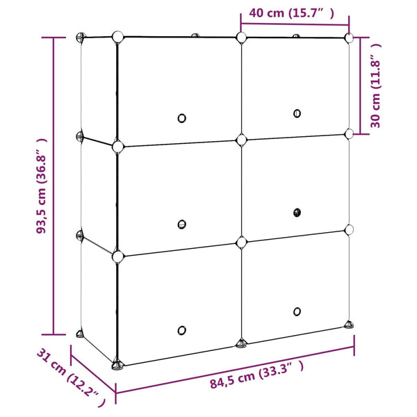 vidaXL Shoe Rack Black 84.5x31x93.5 cm PP