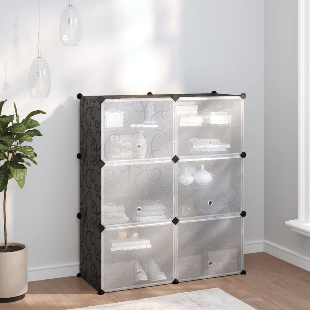 vidaXL Shoe Rack Black 84.5x31x93.5 cm PP