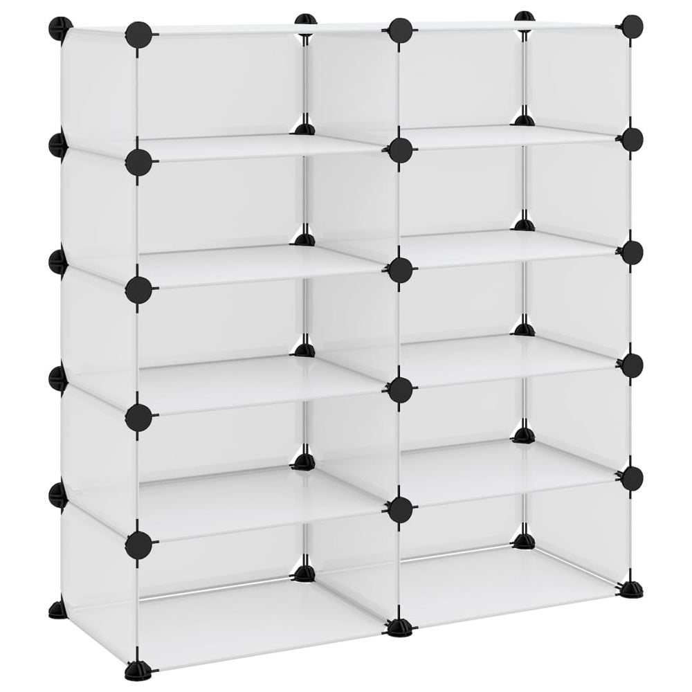 vidaXL Shoe Rack Transparent 84x32x88.5 cm PP