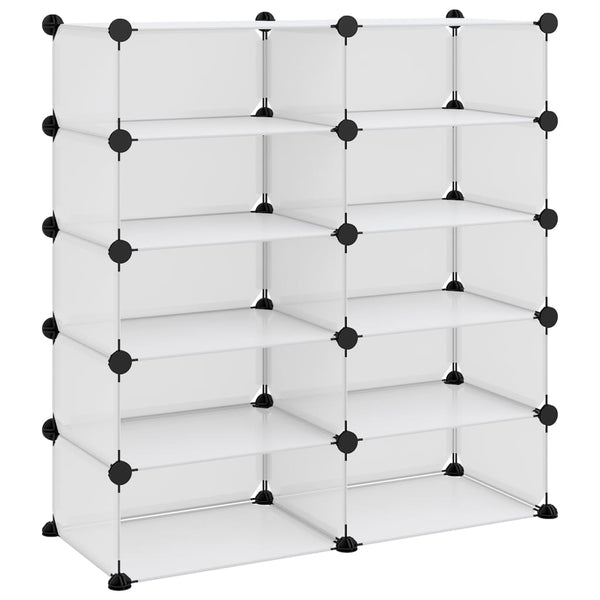 vidaXL Shoe Rack Transparent 84x32x88.5 cm PP