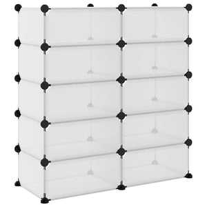 vidaXL Shoe Rack Transparent 84x32x88.5 cm PP