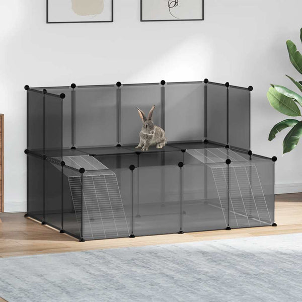 vidaXL Small Animal Cage Black 143x107x93 cm PP and Steel