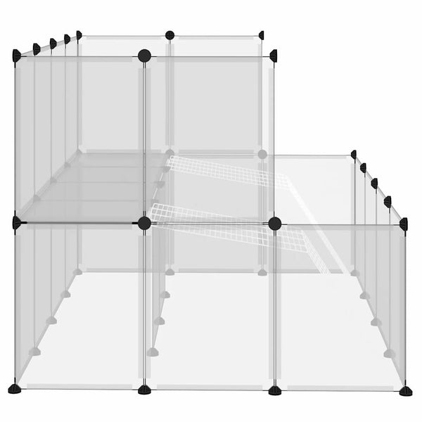 vidaXL Small Animal Cage Transparent 143x107x93 cm PP and Steel