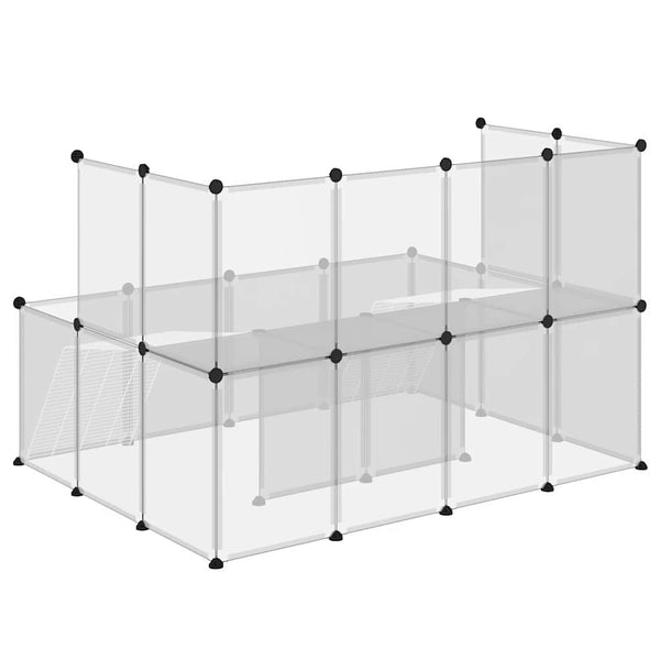 vidaXL Small Animal Cage Transparent 143x107x93 cm PP and Steel