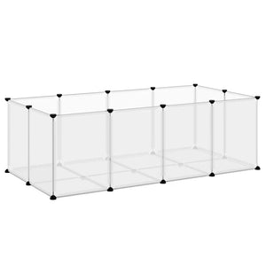 vidaXL Small Pet Cage Transparent 144x74x46.5 cm PP and Steel