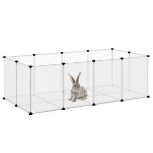 vidaXL Small Pet Cage Transparent 144x74x46.5 cm PP and Steel