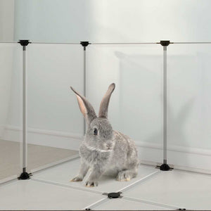 vidaXL Small Pet Cage Transparent 144x74x46.5 cm PP and Steel