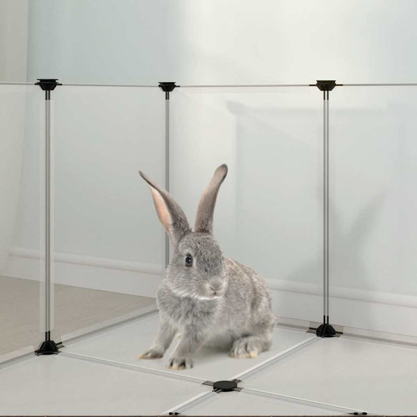 vidaXL Small Pet Cage Transparent 144x74x46.5 cm PP and Steel