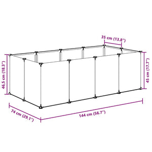 vidaXL Small Pet Cage Transparent 144x74x46.5 cm PP and Steel