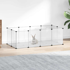 vidaXL Small Pet Cage Transparent 144x74x46.5 cm PP and Steel