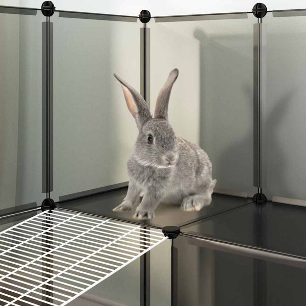 vidaXL Small Animal Cage Black 142x74x93 cm PP and Steel
