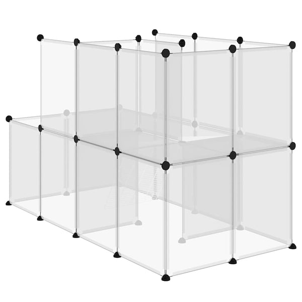 vidaXL Small Animal Cage Transparent 142x74x93 cm PP and Steel