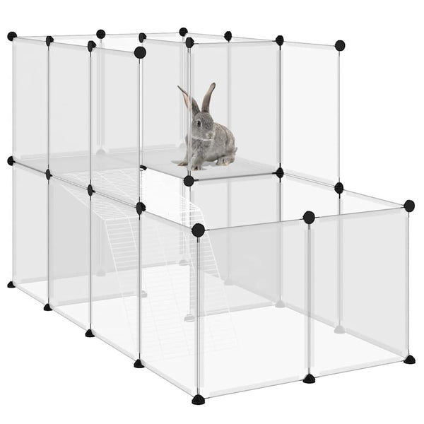 vidaXL Small Animal Cage Transparent 142x74x93 cm PP and Steel