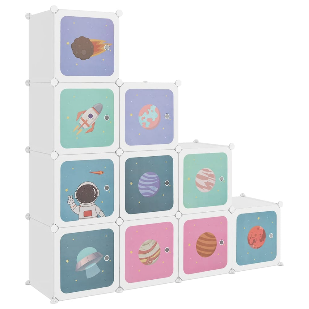 vidaXL Kids Cube Storage Unit with 10 Cubes White PP