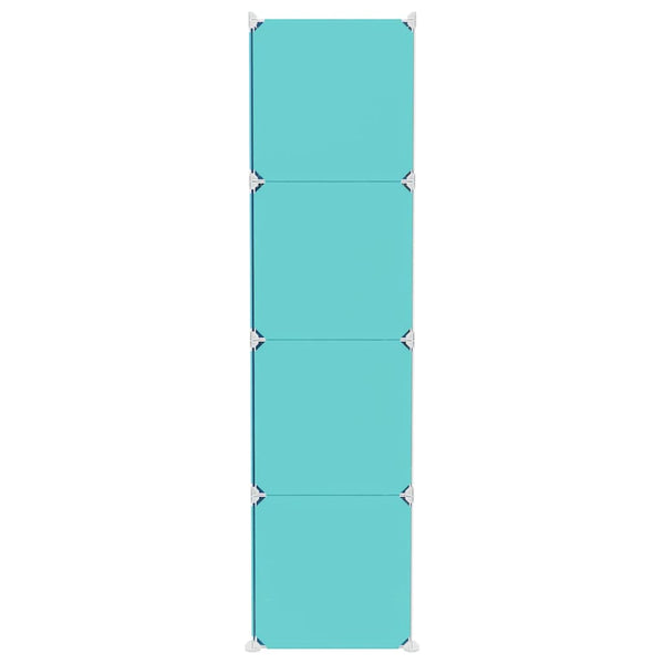 vidaXL Kids Modular Wardrobe with 12 Cubes Green PP