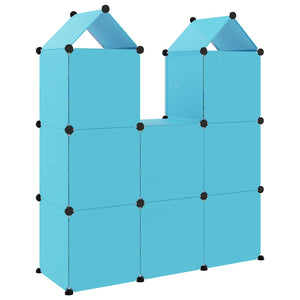 vidaXL Modular Kids Wardrobe with 8 Cubes Blue PP