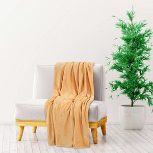 vidaXL Blanket Yellow 130x170 cm Polyester