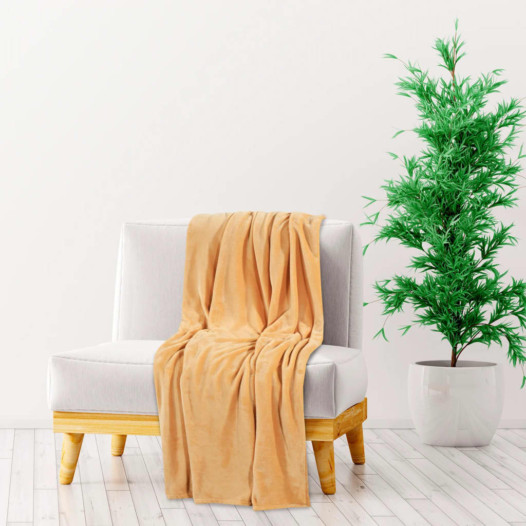 vidaXL Blanket Yellow 200x240 cm Polyester