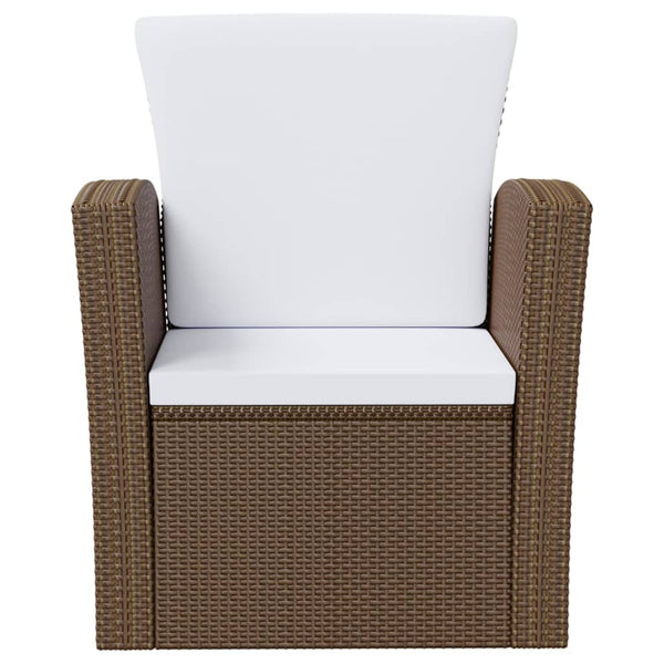 vidaXL 16-Piece Garden Lounge Set with Cushions Poly Rattan Brown