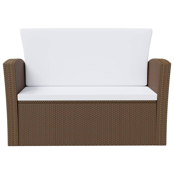 vidaXL 16-Piece Garden Lounge Set with Cushions Poly Rattan Brown