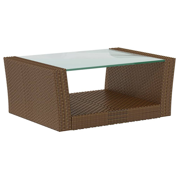 vidaXL 16-Piece Garden Lounge Set with Cushions Poly Rattan Brown