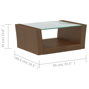 vidaXL 16-Piece Garden Lounge Set with Cushions Poly Rattan Brown