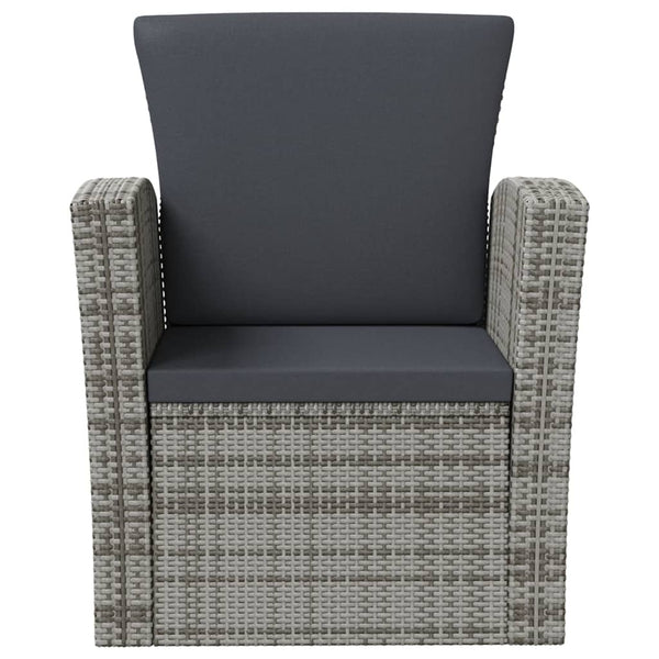 vidaXL 16-Piece Garden Lounge Set with Cushions Poly Rattan Grey